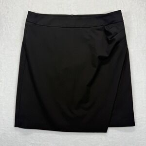 Trina Turk Mini Skirt Black Asymmetrical Fitted Career‎ Party Size 8